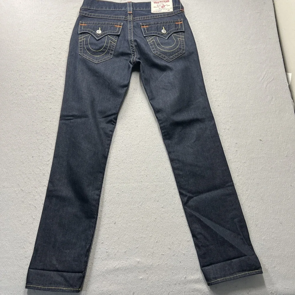 True Religion Jeans Mens 32x34 Dark Blue Section Skinny Stretch Denim World Tour